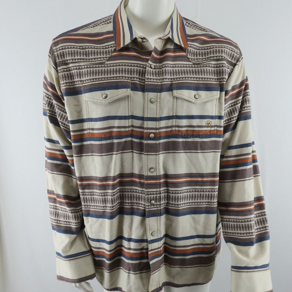 Ariat Pearl Snap Button Up Western Shirt Mens XL Retro Fit Southwestern Print